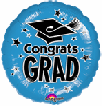 Royal Blue Congrats Grad Mylar Balloon